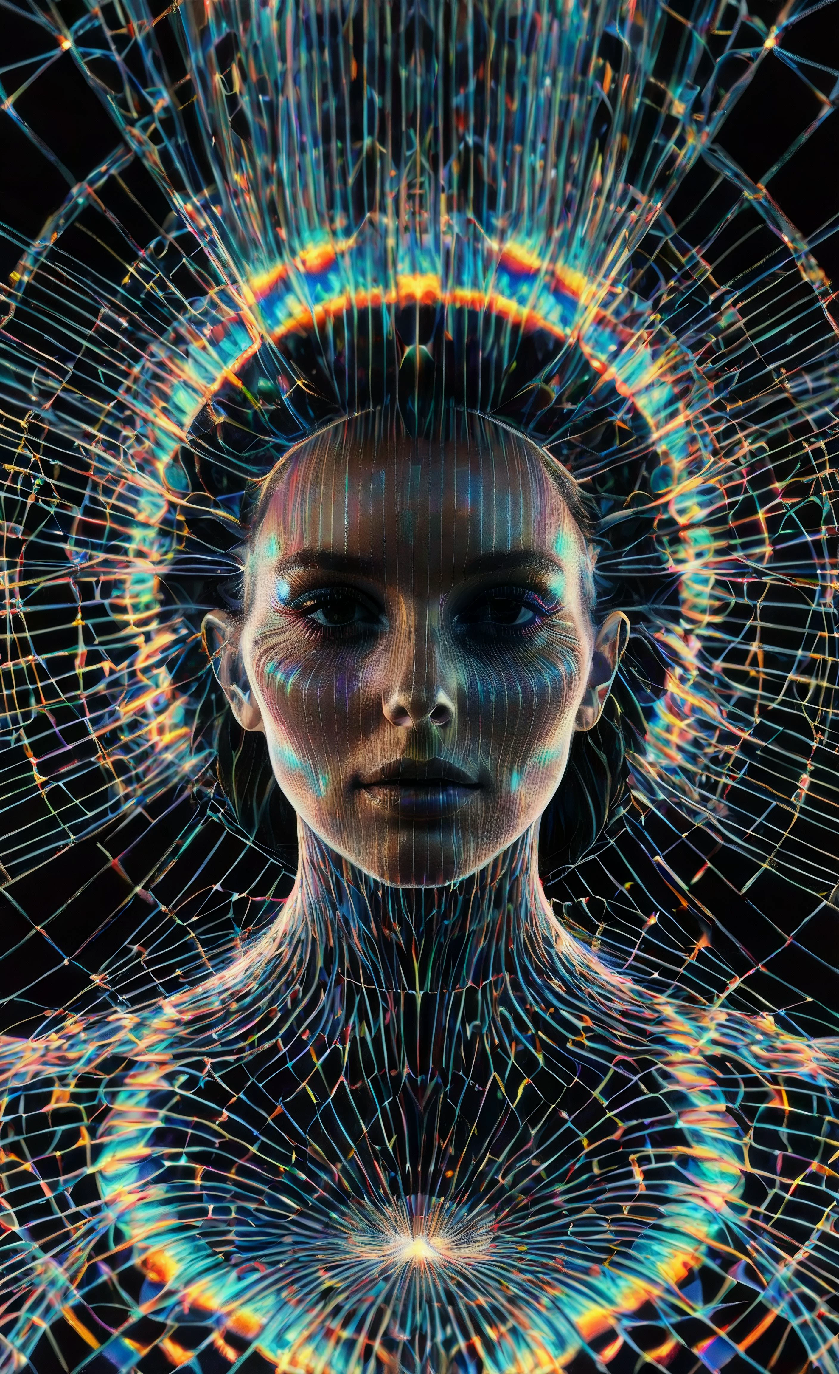 8k, a photo of an

Incomplete holographic image of a woman, fractal, flickering into existence, not fully formed,