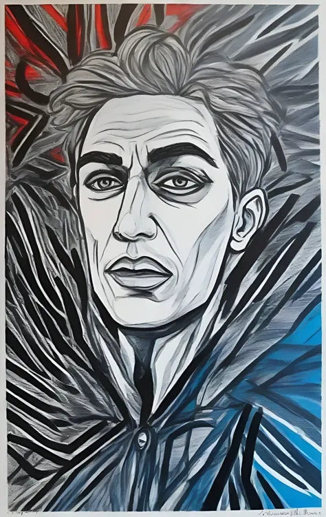 pen and ink, Expressionism Art Style, movement, contrast, emotional, exaggerated forms, expressionism art style,, Cool color guide, Magic Realism,,Light Cheery Atmosphere, happy, joyful, cheerful, carefree, gleeful, lighthearted, pleasant atmosphere,,  unconventional,fixated, 1 male urban merc,merging into shadows for stealth, using darkness to their advantage, dramatic angle, extreamly detailed eyes, dynamic view, 
