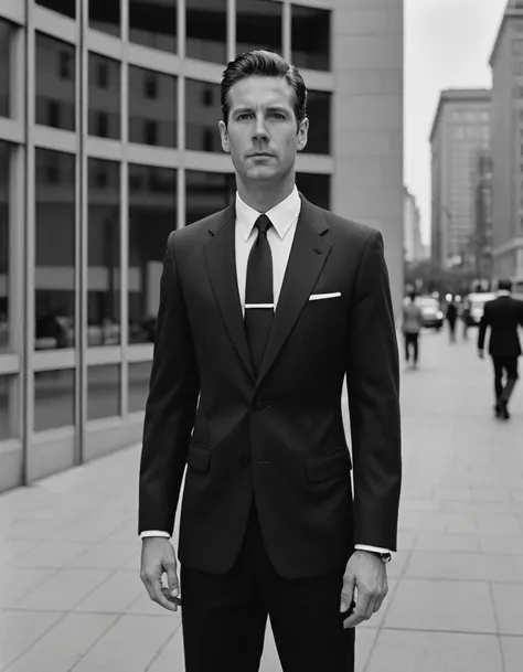 Suit and tie, business district, Tri-X 400, professional power