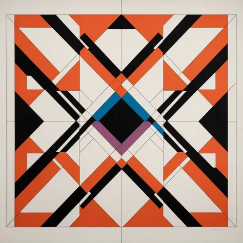 Geometric abstraction, lines, shapes, shapes intersecting, straight lines, curves, angles, design, art style, art movements, modernism, modern, geometry, geometric patterns, interweaving lines, colors