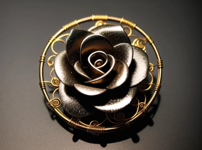 a cute rose made out of metal, (cyborg:1.1), ([tail | detailed wire]:1.3), (intricate details), hdr, (intricate details, hyperdetailed:1.2), cinematic shot, vignette, centered