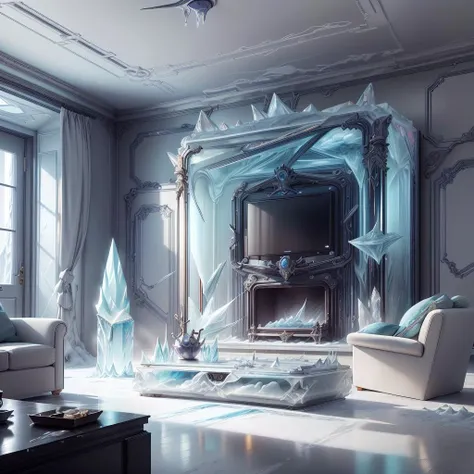 <lora:FrostRaceTech-20:1>,frostracetech, cryogenic , contemporary,
living room,