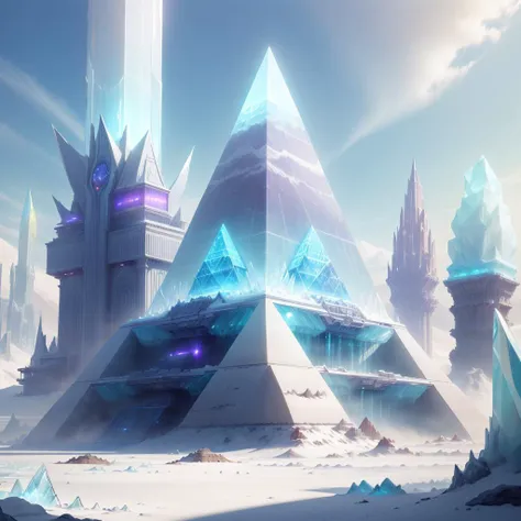 <lora:FrostRaceTech-20:0.8>,frostracetech, cryogenic , scifi ,
desert, pyramid \(structure\),clouds