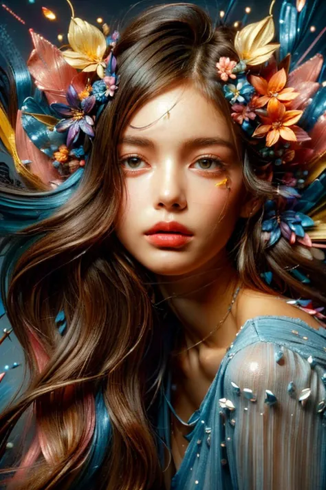 (by Brandon Mably:1.0) , Airbrush painting, portrait, professional, Rule of Thirds,close up of a (20yo of Beauty:1.3) , it is very Glowing, fall roots, Panorama, Classical, Fairy-Tale, 70s Art, specular lighting, 800mm lens, Fujifilm Superia, delicate, professional, Gorgeous, Brilliant Light, Cold Dark Light, Neon Glow