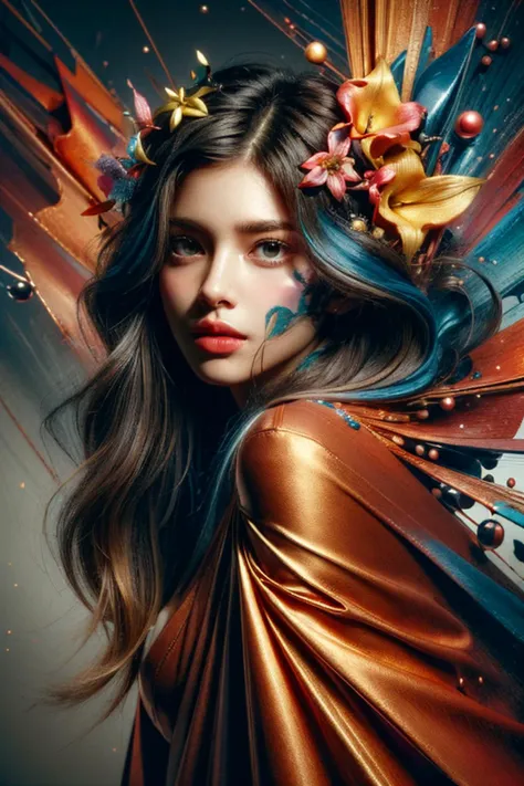 (best quality, masterpiece, Art Brut), ultra high res, professional, absurdres, ultra detailed, extremely detailed, intricately detailed, HDR, UHD, 4K, 8K, 64K, 
1girl, Blissful, extremely delicate and beautiful face, perfect eyes, look at viewer, intricately detailed long hair, (colored tips:1.2), wind effect, Effulgent, elegance, stylish, fashionable, pale skin, perfect anatomy, A moment of vulnerability, shared in the dim light of a war-torn bunker., wearing contemporary design dress designed by Miyake Issey and Till Freitag,  
intricately detailed Zentangle and Ink Splatter design background, scenery, splash, Geometric patterns, Ray Tracing, Reflected Light, Red Spider Nebula, Spinel, (Miniature Light green Upright Creeping plant, Cracked Texture Scabrous plants/stem, properties/textures/bark, Pinnate plants/leaf leaf, plants/leaf-Venation, Alternate, plants/leaf-Margin,  Irregularly Colored plants/seed, Fine, Involucre, Whorled Phyllotaxy,  , Buddleia:1.2), inspired by  Helio Oiticica and Royal Charles Steadman and GoyÅ Hashiguchi, abstract, artistic, xs-abstract, <lora:XS-impression:1>, [(details:1.2): [ (many small details:1.3) : [ (many ultrasmall details: 1.2):(very detailed ultrasmall edges and microrelief:1.5):0.7 ]: 0.4 ] :0.2], 
face focus, (close up:1.2), dynamic angle, Wide shot, LUT-adjusted vintage cinematic colors and textures, cinematic mood, film grain, taken by Ansel Adams and Jia Zhangke, <lora:FilmVelvia3:0.2>, <lora:LowRA:0.3>, <lora:add_detail:1.0>,
