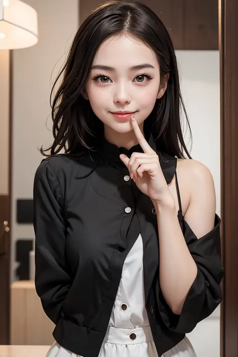 (masterpiece, best quality), 1girl, <lora:fingersmile_v1.6:0.8> fingersmile, finger to mouth