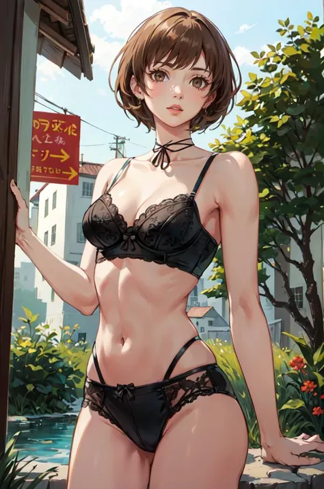 <lora:edgCoquine:0.8> edgCoquine, wearing edgCoquine, cowboy shot, <lora:zs_Chie:0.8> brown eyes, short brown hair,, ultra detailed, masterpiece, best quality, aesthetic, detailed,