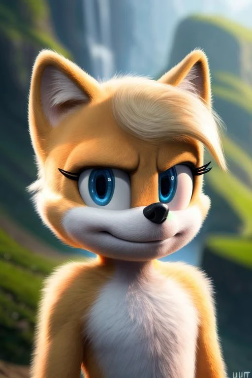 cute furry version of Donald Trump portrait In  sonic lost world , light blue eyes,,8k, hdr