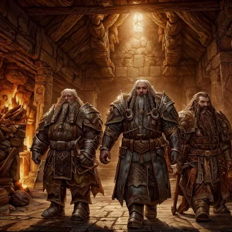 (masterpiece:1.2), (best quality,:1.2), 8k, HDR, ultra detailed, ((photorealistic)), perfect anatomy, professional light, cinematic lighting, fashion photography, ambient lighting,<lora:detail_slider_v4:3>, OverallDetail, a dwarf, long beard, wearing intricate armor, belt, cape, DwarAr, <lora:DwarvenArmor:0.7>, in an underground hall with a dwarven forge and furnace, fire, lava, smithy, DwaRe, <lora:DwarvenRealms-10:0.5>, in the style of Tolkien, Middle Earth, Moria, ((perfect hands)), <lora:Fantasy_warriors_-_by_HailoKnight:0.4>, epiCPhoto