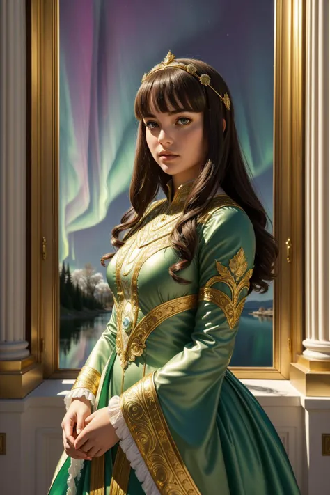 1girl, detailed Water color painting, behance, Full length frame of a ([Puffin:Aurora Australis:1]:1.3) , it is very Tattoo style and Ghostly, fairy tale, near Engrossing grass, dense blossoms and Dwarf Planet Ceres in background, Summer, Very wide view, (by Heather Theurer:1.3) , (David Mould:0.9) , (Dante Gabriel Rossetti:1.3) , (Larry Elmore:1.3) , Fantasy, Renaissance, Cold Lighting, Depth of field 270mm, Albumen, vintage, Gold Leafing, most beautiful artwork in the world, trending on CGSociety, intricate