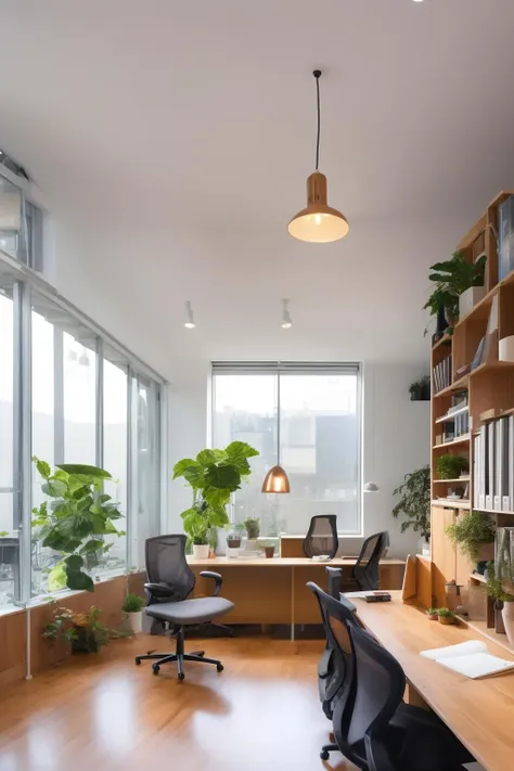 ((office)) , indoor, best quality, masterpiece ,  <lora:JJOffice:.8>,  no humans, scenery, tables, chairs, indoors, ceiling light, lamp, ceiling, door, Counter, high chair, notebook ,plants , cups,  coffee ,books ,tv ,sofa,