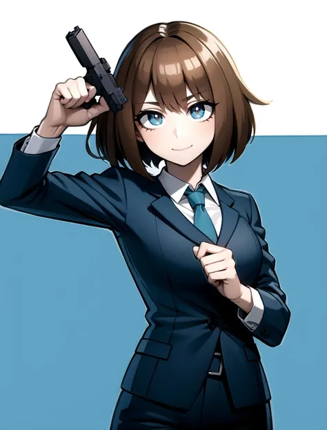 handgun, m1911, holding gun, 1girl, <lora:Glock:1>,