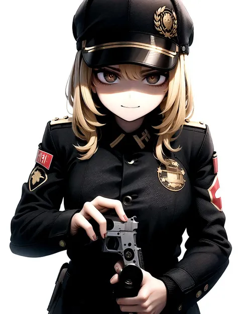 handgun, m1911, glock, holding gun, 1girl, <lora:Glock-000016:1>,