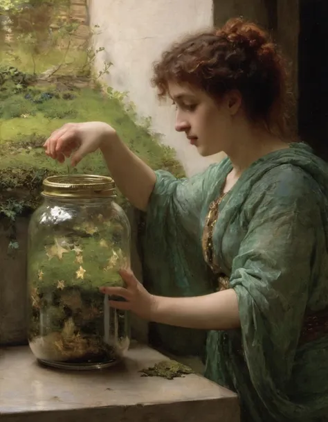 Dappled Light on a Jar of Mossy Stars by Lawrence Alma-Tadema