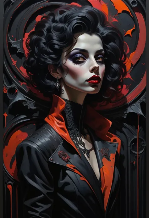 daring,dark mode,gothic,Stylistically diverse painting,((create a new and unique visual experience)),((BOOMððð)),complex expressions! abstract details,distinctive visuals,((Quirky)),Intricate ,<lora:VtmArt:0.8>, VtmArt