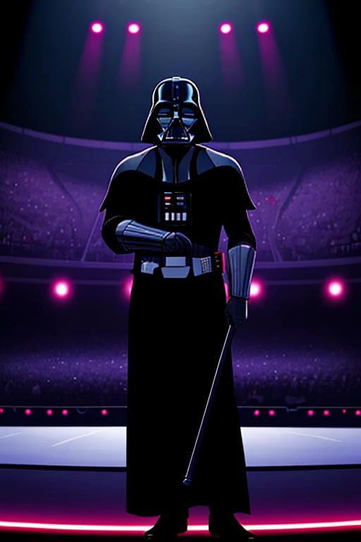 darth vader as a singer on stage, audience cheering,
highly detailed, cinematic,