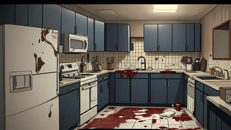 kitchen, dirty, messy, crime scene,
cinematic, highly detailed, 8k, realistic,
