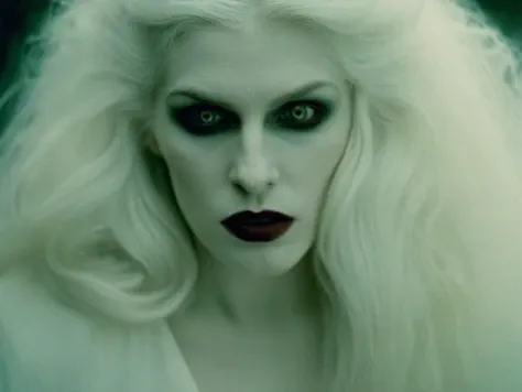 analog film photo of <lora:Female Vampire 2:1.2>
Female Vampire a pale ice cold skin vampire woman with white hair and a white face and reflective eyes in year 1897, faded film, desaturated, 35mm photo, grainy, vignette, vintage, Kodachrome, Lomography, stained, highly detailed, found footage