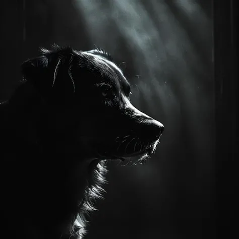 cinematic photo dark photo of a dog  <lora:Into_Darkness:1>, 35mm cinematic , film, bokeh,  professional, 4k, highly detailed, 35mm photograph, film, bokeh,  professional, 4k, highly detailed