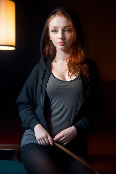 DEN_curselux_SG ,
(playing snooker in a dark atmospheric pool hall wearing casual clothing and a hoodie, atmospheric, snooker, cue, playing snooker, leaning over the table:1.2),
bokeh, f1.4, 40mm, photorealistic, raw, 8k, textured skin, skin pores, intricate details <lora:epi_noiseoffset2:1>, epiCRealism <lora:ClothingAdjuster3:-1>