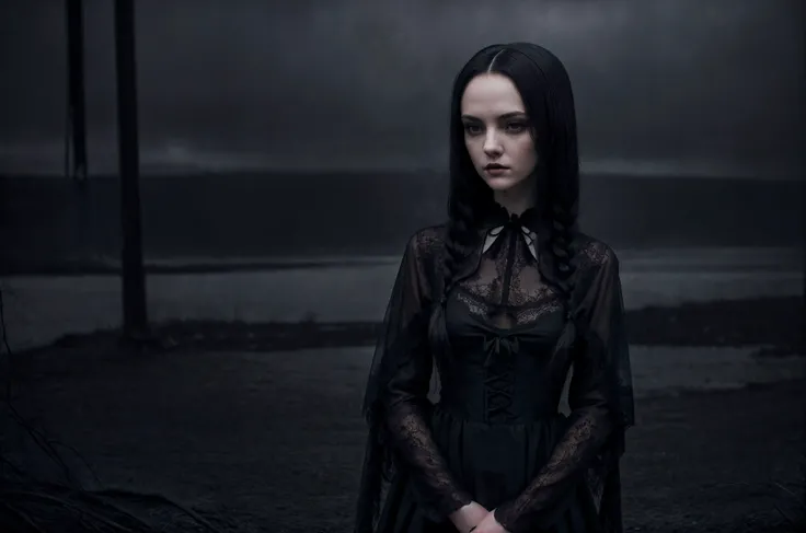 full body, photo ((cold light)), (creepy atmosphere), ((moody atmosphere)), photorealistic, high detailed skin, high detailed face, intricate detail, masterpiece, professional photo