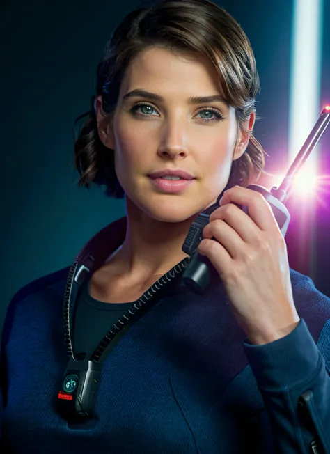 portrait of Cobie Smulders, smiling, epic (photo, studio lighting, hard light, sony a7, 50 mm, matte skin, pores, colors, hyperdetailed, hyperrealistic) <lyco:Cobie Smulders:1.0>