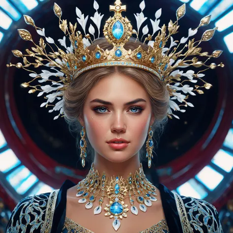 cinematic photo highly detailed portrait of ((ohwx woman)) as an elegant goddess, ornate crown, beautiful symmetrical face, digital painting, artstation, concept art, smooth, clear focus, illustration, greg rutkowski, artgerm, global lighting, detailed and fantasy    <lora:kateupton_dh128_sdxxxl_v1:0.95> . 35mm photograph, film, bokeh, professional, 4k, highly detailed