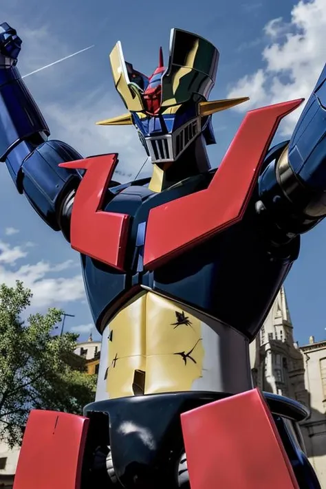 (masterpiece, best quality), high resolution, (8k resolution), (ultra detailed), mazinger z robot <lora:mazinger02:.7> destroying burgos city