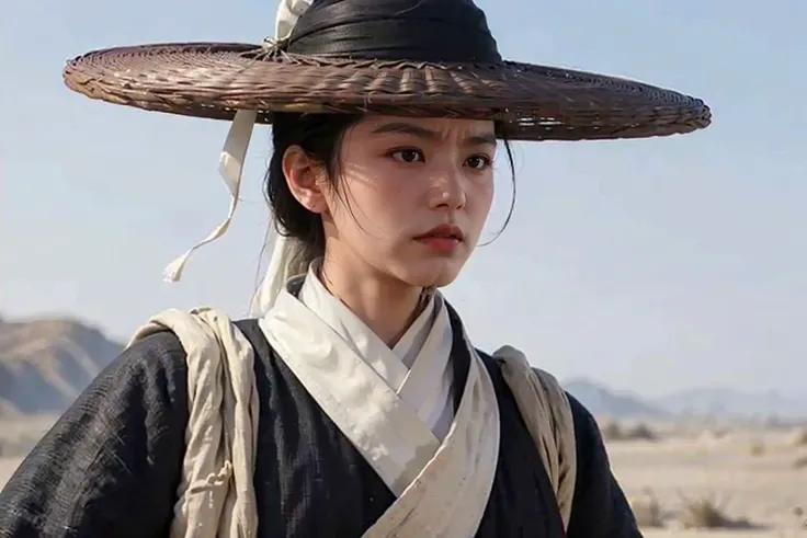 1girl, (masterpiece, 8k, best quality, photorealistic:1.3),
outdoor, stand, simple_background, portrait,
<lora:BambooHat _v1:0.85> bamboo_hat, sword