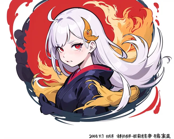 (masterpiece),(bestquality),(illustration), looking at viewer,colorful,from side,((chinese colorful ink)),flat color,(phoenix:1.5,bird:1.3),
(1girl:1.2),detailed long white hair + red eyes,detailed face,full body, (white hair:1.4), (mole under eye:0.9), squinting,eyeshadow, hair ornament, small breasts,((kimono)), cold face,long floating hair,,hair over one eye\\,
(portrait),((ink splashing)),((chinese colorful ink)), ((Chinese color ink painting style))
upper body,(white hair +red eyes),(cute face:0.95),(detailed beautiful face:0.95),colorful painting,
(Floating),(Amazing),(Absurd),((sharp focus)), ((extremely detailed)), ((high saturation)),((surrounded by color ink splashes)),((extremely detailed body)),((colorful)),