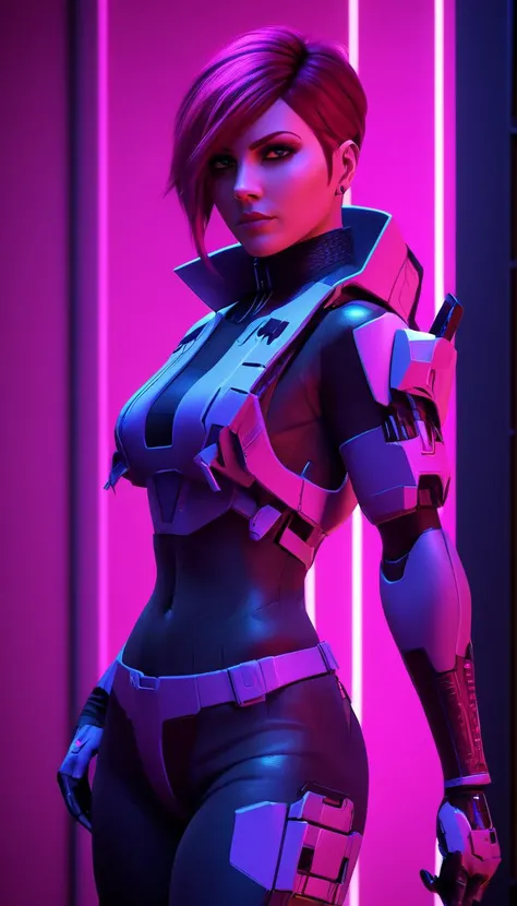 neonpunk style rvb agent Carolina, (reimagined in a cyberpunk universe), (cyberpunk style), (cyberpunk outfit), (punk hair), augmentation, (cyberpunk), cybernetics, cinematic scene, hero view, action pose, beautiful 8k, detailed background, masterpiece, best quality, high quality, absurdres, vivid <lora:agent_carolina_xl_v1:1> . cyberpunk, vaporwave, neon, vibes, vibrant, stunningly beautiful, crisp, detailed, sleek, ultramodern, magenta highlights, dark purple shadows, high contrast, cinematic, ultra detailed, intricate, professional