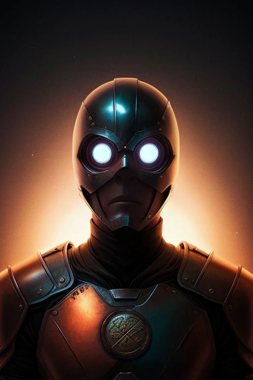 A dark ghostly male silhouette. Messenger of Gaa. Cracked skin. light armor. Cracked armor. Canvas hood. Runic circle. Elements. Power from inside. Glowing eyes. Bokeh blur. ral-dissolve.BadDream