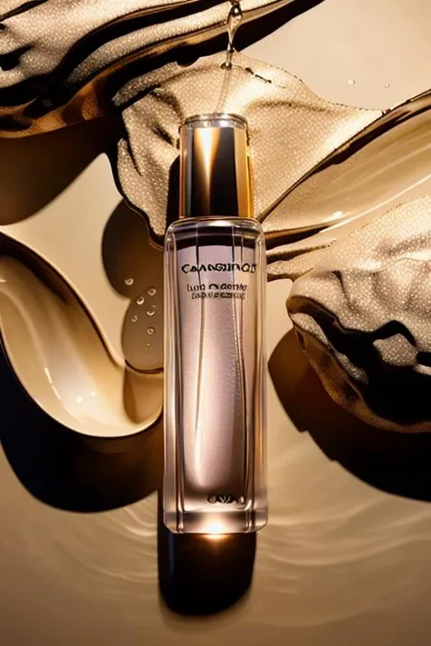 (masterpiece:1.33),(bestquality:1.33),(ultra-detailed:1.21),studio photography,(realistic:1.21),Product Photography,(splash:1.35),Cosmetic,(channel:1.35),channel logo,shiny,(liquid:1.44),<lora:MooMoo-Product Protography:1>,<lora:LCM-SD1.5:1>,([Staged lighting|Practical special effect lighting|volumetric lighting|Fog lighting|Shelf lighting]:1.1),