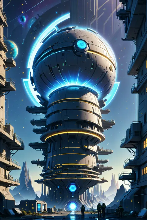 digital painting, hyperrealistic CG render, morning, architecture, "at the Polished far-future Neutron star", by Ian McQue, 8k, ultra high detail, (Theatre Academia:-1), (by Ashley Willerton:-0.5)