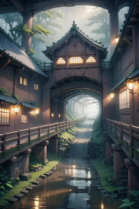 anime style digital painting, warmly lit interior, in a Dim Fog-covered bridge, by Jakub Cervenka, intricate, 8k, ultra high detail, masterpiece<lora:EnvyPulpScifiXL:0.35><lora:xl_more_art-full_v1:0.35>