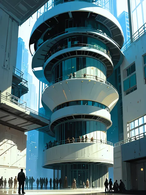 [a gas giant planet research station:Greg Manchess digital painting, highrise apartment interior in a techno-pessimist,mysterious scifi megacity edge of the universe, masterpiece:0.12]
