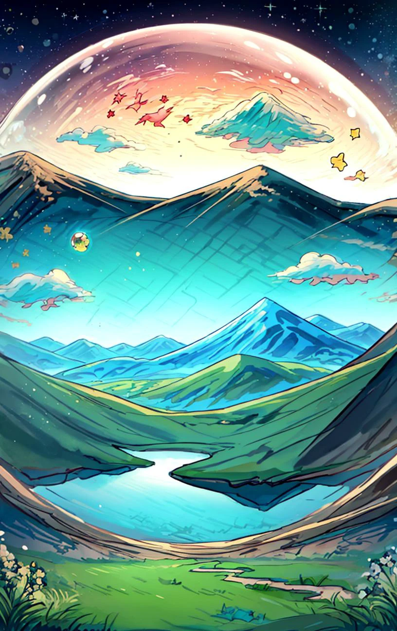 on the bubble, wetland, mountain silence,stargazing <lora:RingArt_Sora:1@0,.5@.4>