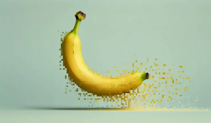 <lora:Aether_Pixel_v1_SDXL_LoRA:1> a banana dissolving into pixels