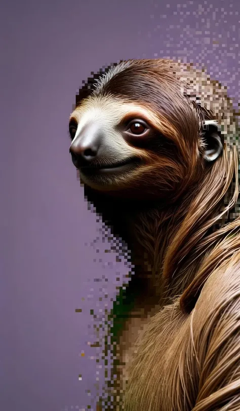 <lora:Aether_Pixel_v1_SDXL_LoRA:1> a sloth dissolving into pixels