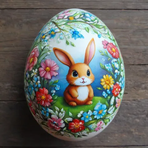 egg art, masterpiece, best quality, rabbit , egg-art <lora:egg-art-000006:1>