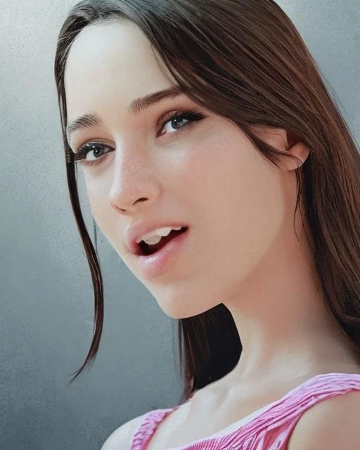 closeup portrait of a girl, two thirds view, hyper realistic photograph, detailed face, simple background <hypernet:thaichilllady_v105300:1>