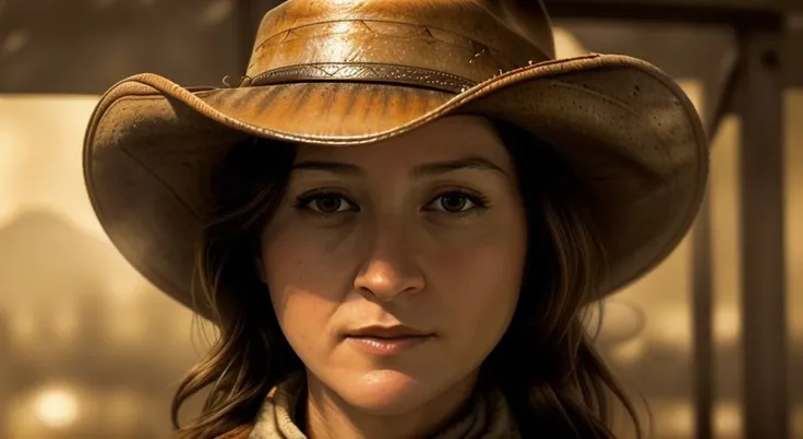 finely detailed portrait , quality, rembrandt lighting, (masterpiece:1.2), (photorealistic:1.2), (best quality), dramatic, ray tracing, 1girl, sashlx, 30 years old,subsurface scattering, cowgirl outfit, cowboy hat, neckerchief , vest,hands in pockets, holster, ammo belt, jeans, (wild west buildings), <lora:cowgirl_outfit_v0.1a:1> <lyco:locon_perfecteyes_v1_from_v1_64_32:1> <lyco:sashlx-06ab:1.0>