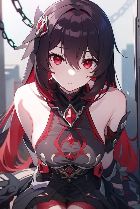 starchasmnyx, <lyco:starchasmnyx-LYCORIStest:1>,
starchasm nyx, antenna hair, dress, hair between eyes, long hair, (red eyes:1.5), black hair, red hair, two-tone hair, gradient hair, hair ornament,
BREAK bare shoulders, black dress, black footwear, boots, chain, dress, thigh boots, thighhighs,
BREAK looking at viewer,
BREAK outdoors, city,
BREAK <lora:GoodHands-vanilla:1>, (masterpiece:1.2), best quality, high resolution, unity 8k wallpaper, (illustration:0.8), (beautiful detailed eyes:1.6), extremely detailed face, perfect lighting, extremely detailed CG, (perfect hands, perfect anatomy),