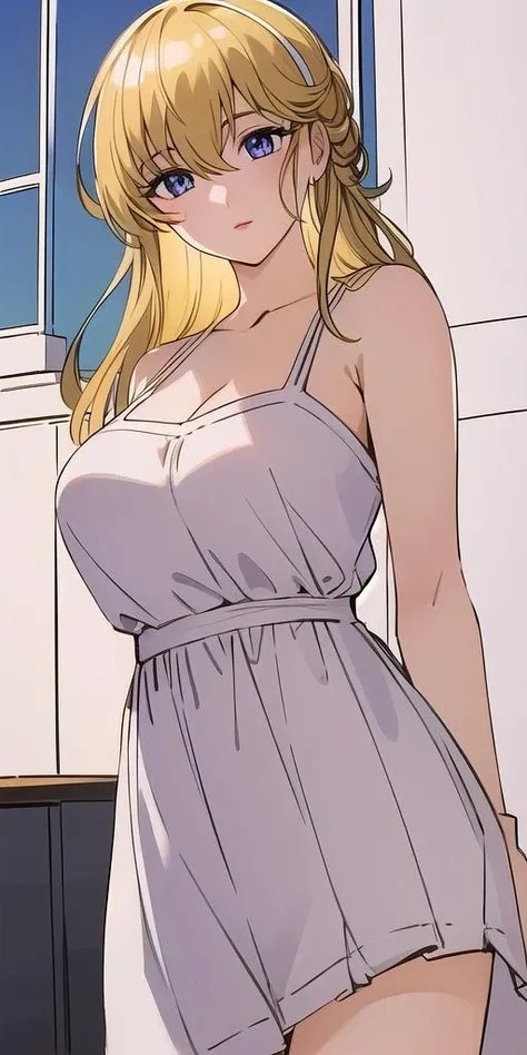 <lora:LipumiraV1:0.7>, Lipumira, large breasts, standing, solo, sundress, masterpiece, best quality, detailed face, detailed eyes, highres,