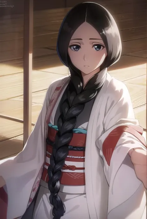 unohana, <lyco:unohana-lyco-nochekaiser:1>,
unohana, long hair, black hair, braid, (single braid:1.5), (black eyes:1.5),
BREAK japanese clothes, kimono, single braid,
BREAK looking at viewer, full body,
BREAK indoors,
BREAK <lyco:GoodHands-beta2:1>, (masterpiece:1.2), best quality, high resolution, unity 8k wallpaper, (illustration:0.8), (beautiful detailed eyes:1.6), extremely detailed face, perfect lighting, extremely detailed CG, (perfect hands, perfect anatomy),