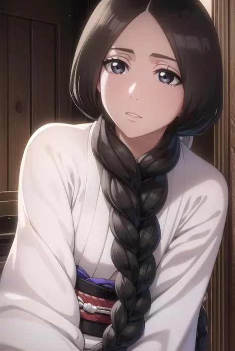 unohana, <lyco:unohana-lyco-nochekaiser:1>,
unohana, long hair, black hair, braid, (single braid:1.5), (black eyes:1.5),
BREAK japanese clothes, kimono, single braid,
BREAK looking at viewer, full body,
BREAK indoors,
BREAK <lyco:GoodHands-beta2:1>, (masterpiece:1.2), best quality, high resolution, unity 8k wallpaper, (illustration:0.8), (beautiful detailed eyes:1.6), extremely detailed face, perfect lighting, extremely detailed CG, (perfect hands, perfect anatomy),