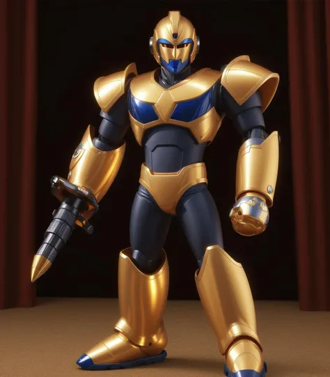 <lora:MMMM_Style:0.7>, standing, 1boy, robot, golden armor, helmet, looking at the viewer, hand cannon, intense,
mmmm style, solo, simple background, realistic, hd, shimmering,