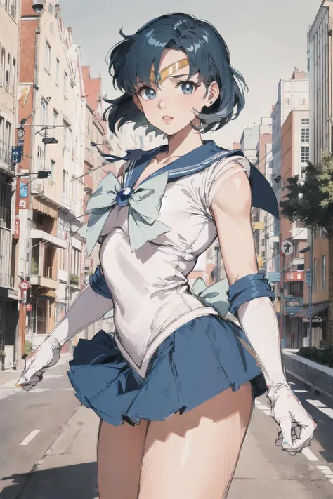 masterpiece, best quality, absurdres, perfect anatomy, 1girl,breasts,gloves,lips,solo,
sailor mercury,blue eyes,smuniform,mer1,tiara,sailor senshi uniform,masterpiece,absurdres,<lora:mercury_v2:0.7>
cowboy shot, dynamic posture, outdoor, city, 1girl, <lora:xrs2.0:0.5>