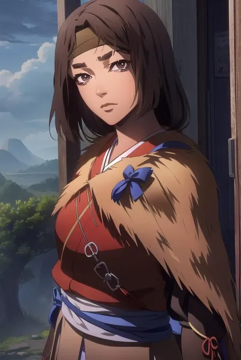 castlevaniasumi, <lora:sumi-lora-nochekaiser:1>,
sumi, black hair, (brown eyes:1.5),
BREAK cape, japanese clothes, pants, sash, headband, sandals, tabi, ninja,
BREAK looking at viewer,
BREAK outdoors,
BREAK <lyco:GoodHands-beta2:1>, (masterpiece:1.2), best quality, high resolution, unity 8k wallpaper, (illustration:0.8), (beautiful detailed eyes:1.6), extremely detailed face, perfect lighting, extremely detailed CG, (perfect hands, perfect anatomy),
