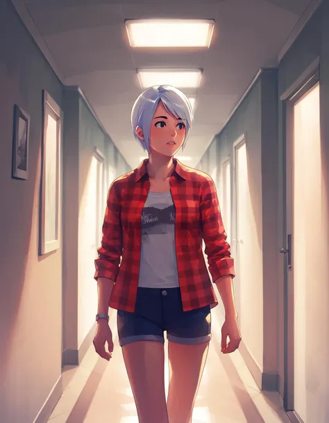 <lora:ashley-ac-ponyxl-000060:1> ashley mizuki robbins, ashley mizuki robbins, plaid shirt, open shirt, denim shorts,
flashlight, horror \(theme\), hallway, walking, dark, dim, indoors, score_9, score_8_up, score_7_up, score_6_up, score_5_up, score_4_up